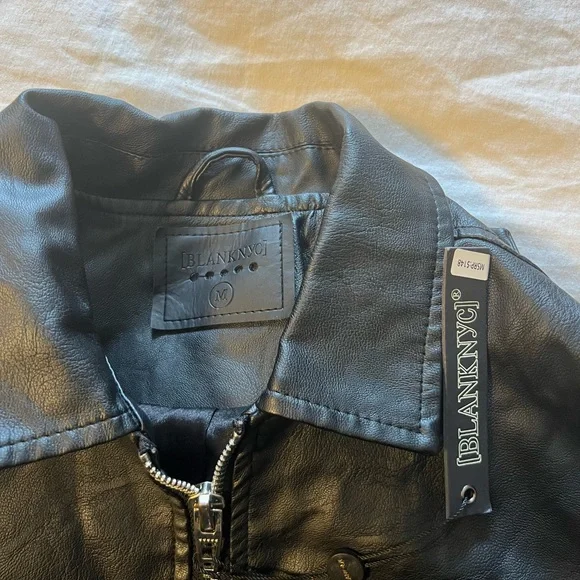 NWT Blank NYC Leather bomber Jacket M - Picture 4 of 9
